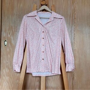 Handmade autumnal leaves button down blouse!